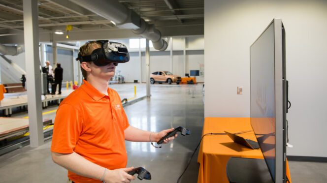Virtual reality is the centerpiece of a new program aimed at teaching students about robotics and the jobs they are creating in advanced manufacturing.