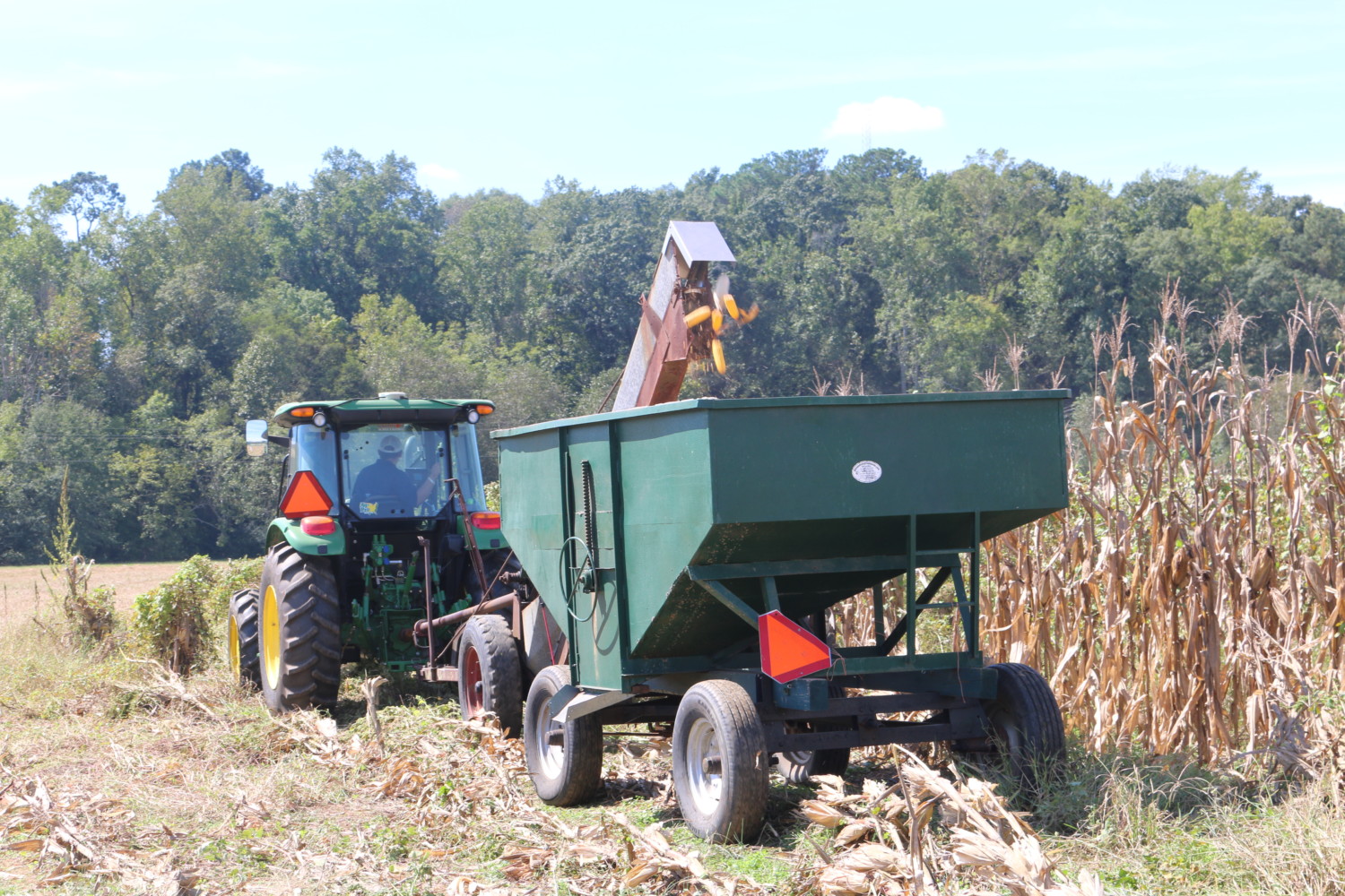 Clemson students in the Agricultural Mechanization and Business program planted, cultivated and harvested corn to sell for the Wounded Warrior Project.