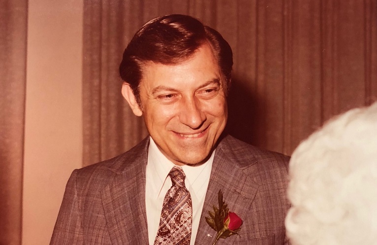 Former Dean Lyle C. Wilcox is pictured at his 1980 going away party.