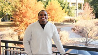 A.J. Richard, a junior elementary education major, outside of the Hendrix Student Center on Nov. 29, 2018
