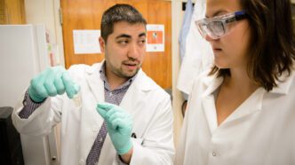 Mark Blenner, left, is receiving the U.S. government's highest honor for early-career scientists and engineers, the Presidential Early Career Award for Scientists and Engineers.