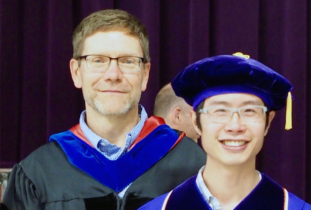 Professor Jim Morris (left) and Yijian Qiu recently published a paper in the journal mSphere.