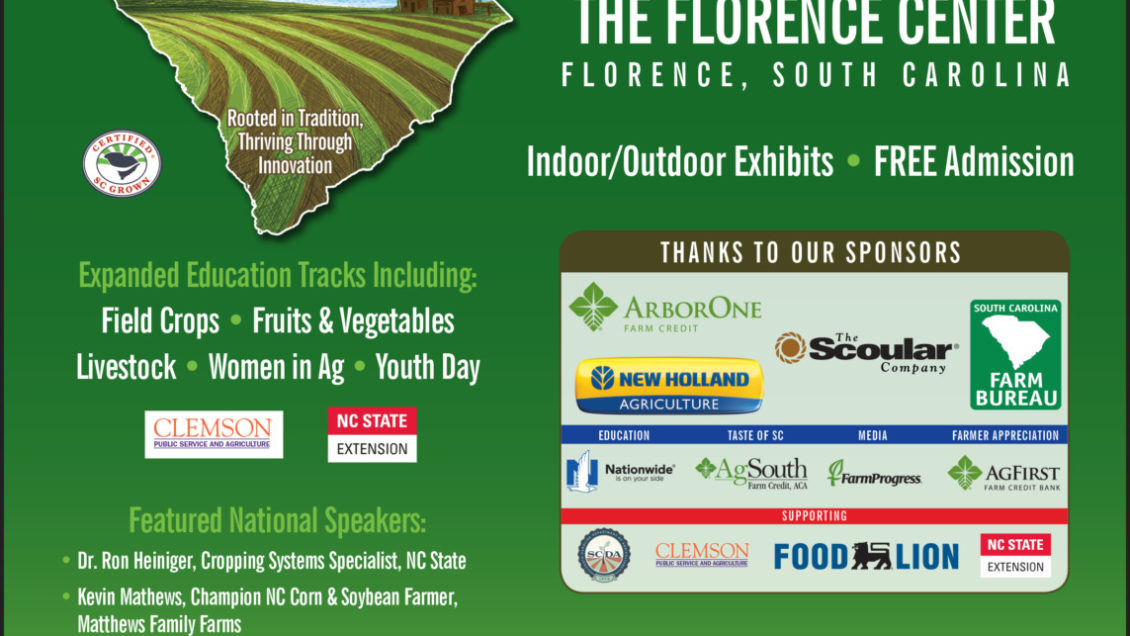 Learn about where our food and fiber comes from during the 2019 South Carolina AgriBiz Expo in Florence Jan. 23-24.