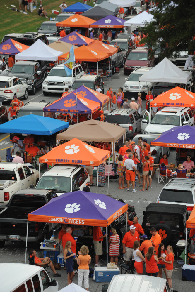 Clemson fans tailgate outside Death Valley.