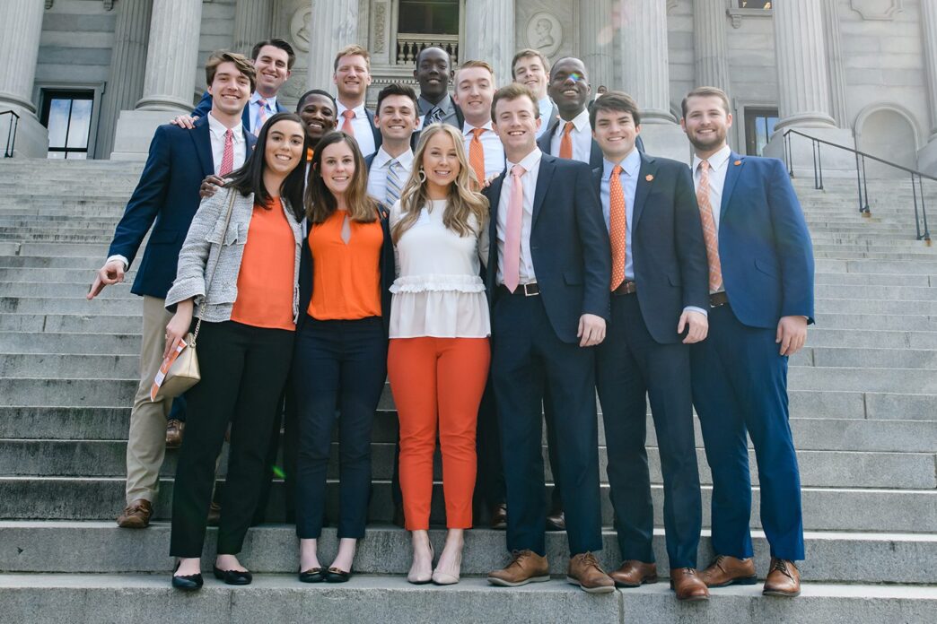 Members of CUSG on the steps of the South Carolina state house in February 2019.