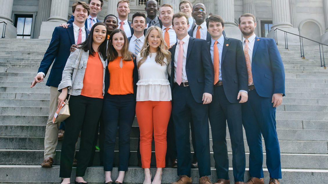 Members of CUSG on the steps of the South Carolina state house in February 2019.