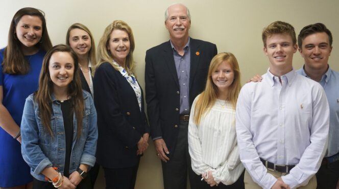Sales Club leadership team pictured with dean and Dan Garrison