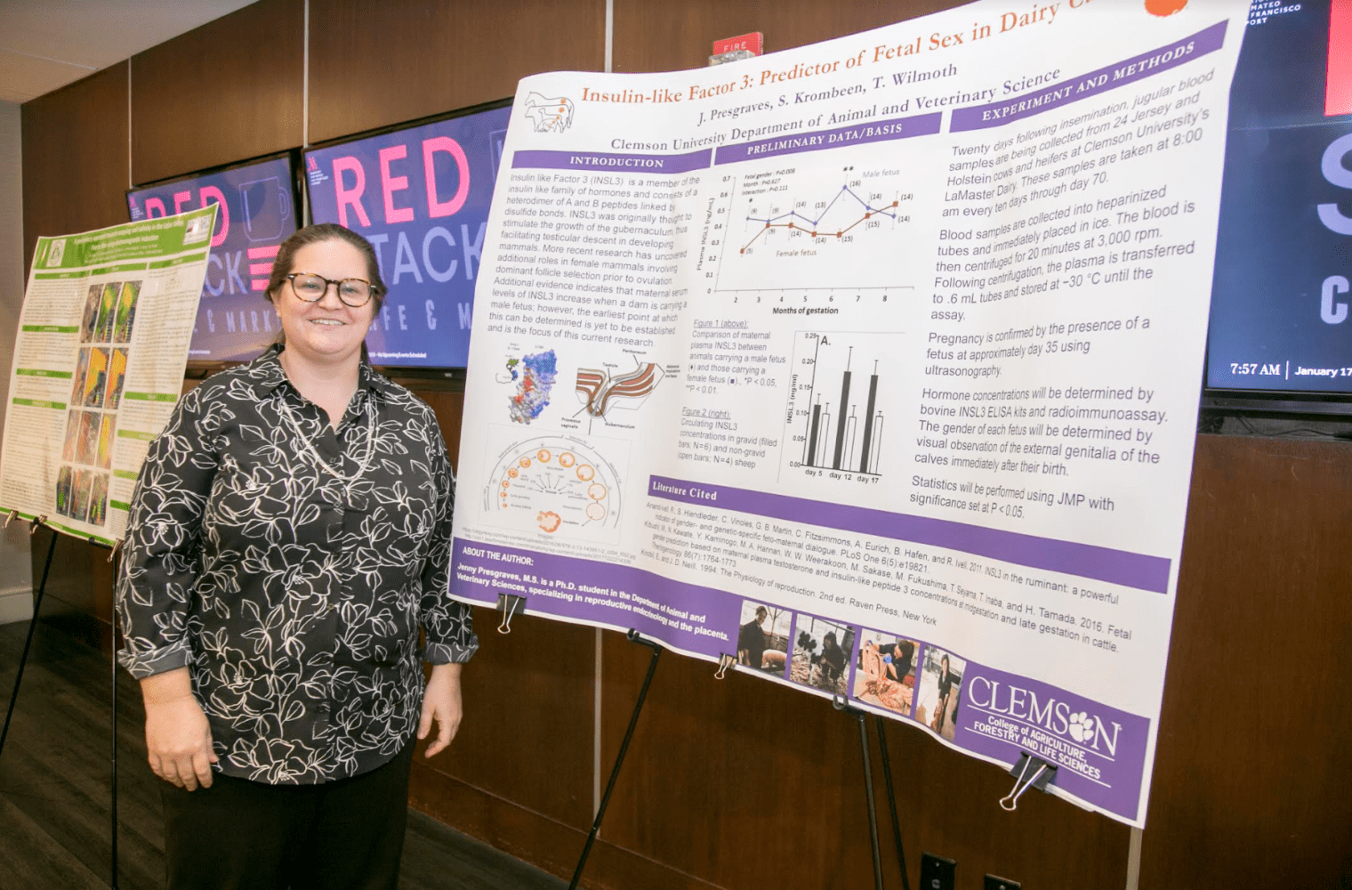 Jenny Presgraves displaying her research.