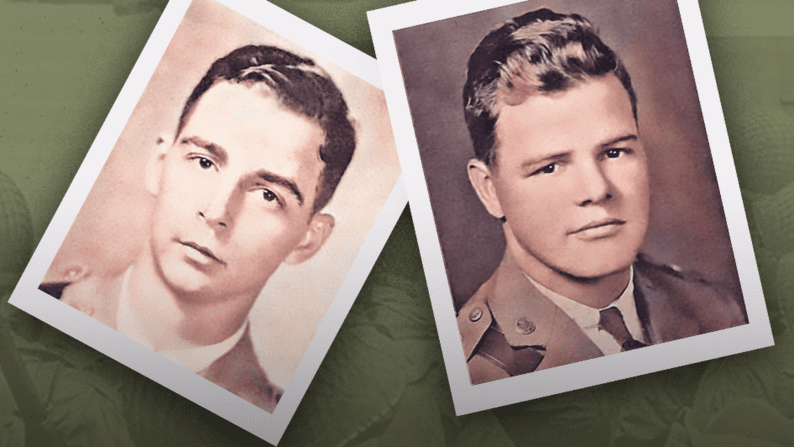 Two older military photos of two Clemson alumni, both are school photos and feature the men in their military uniforms.