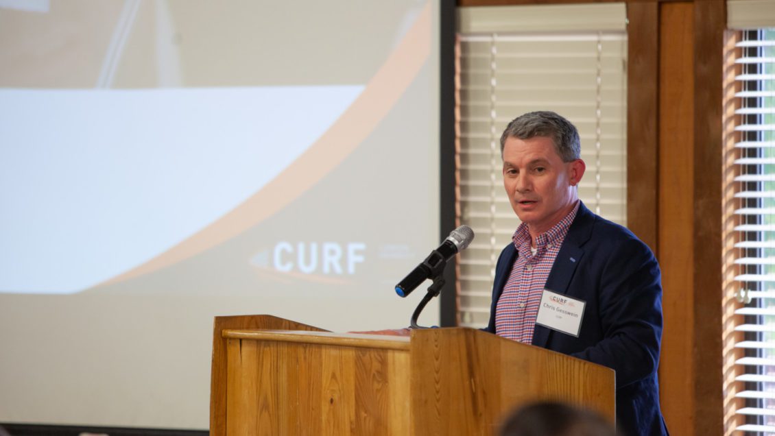 Chris Gesswein, executive director of CURF, speaks during the Patent Award Ceremony.
