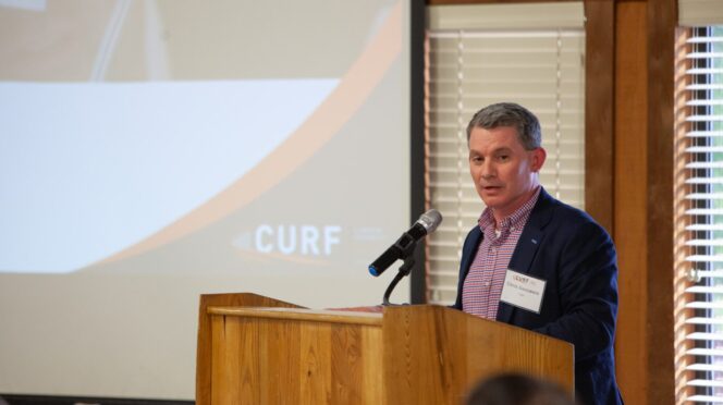 Chris Gesswein, executive director of CURF, speaks during the Patent Award Ceremony.
