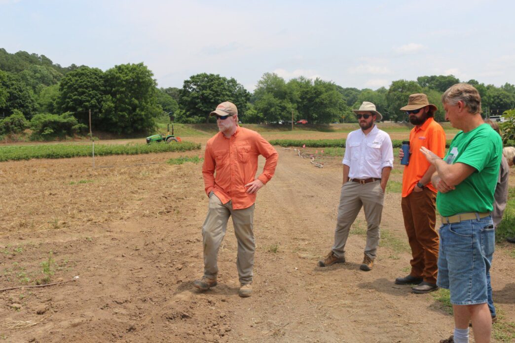 David Robb talks about weed control research being conducted at the Clemson Student Organic Farm.