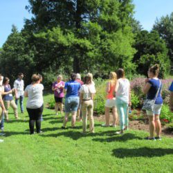 Participants in the 2019 STEM it UP! conference at Clemson University visit the South Carolina Botanical Gardens to learn about experiential learning opportunities.
