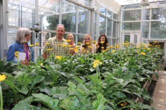 Jim Faust, Clemson horticulture professor, talks about a Botrytis study he is conducting on Gerber daises during the 2019 STEM it UP! conference at Clemson University.