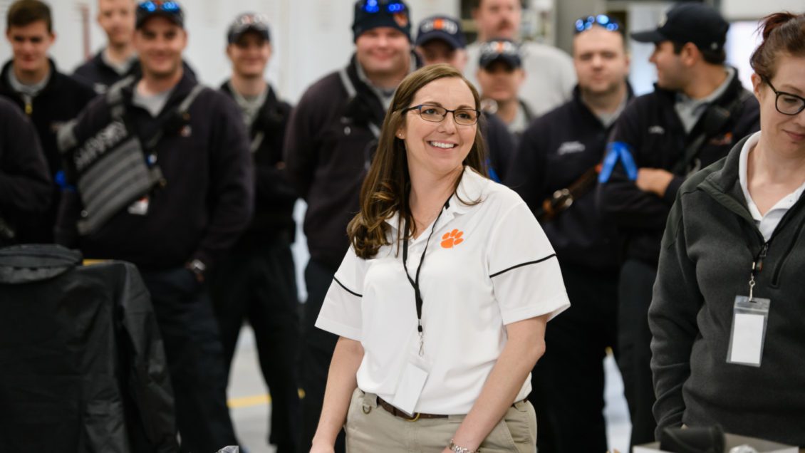 Director of Emergency Management Sarah Custer at a Clemson University exercise in March 2019