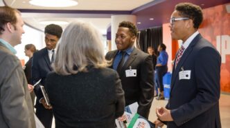 Students at career fair-promotes career connections event
