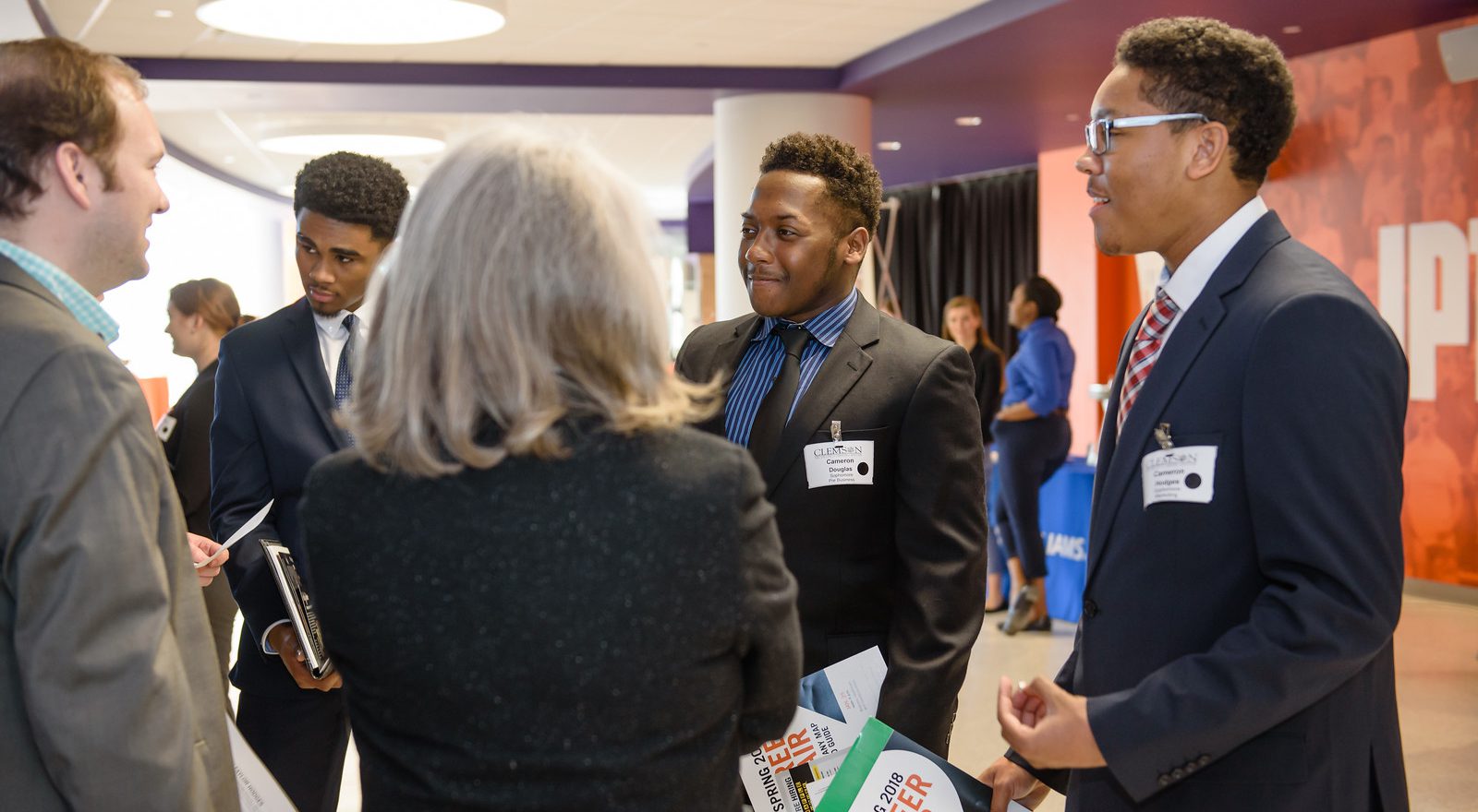 Students at career fair-promotes career connections event
