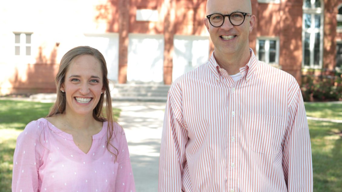Catherine White, assistant professor and Dual Degree Programs coordinator Erskine College (left), and Clemson senior math lecturer Mark Cawood on the Erskine campus.