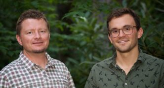 Clemson Professor Mike Sears (left) is pictured with Eric Riddell.
