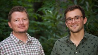 Clemson Professor Mike Sears (left) is pictured with Eric Riddell.