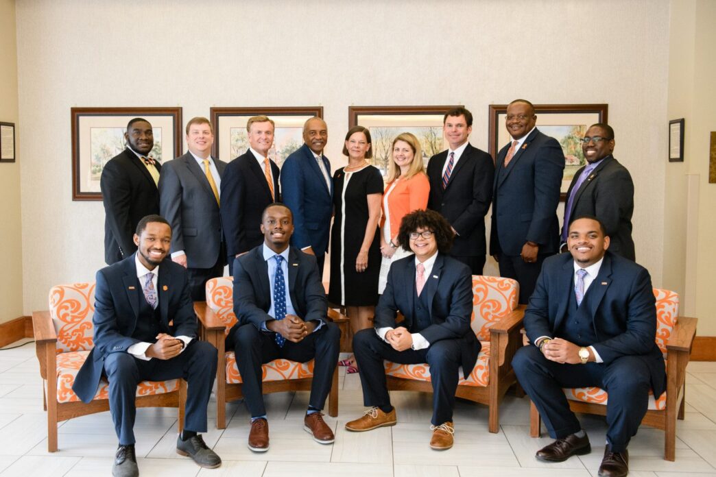 Representatives from Wells Fargo are joined by Emerging Scholars and Call Me MISTER participants