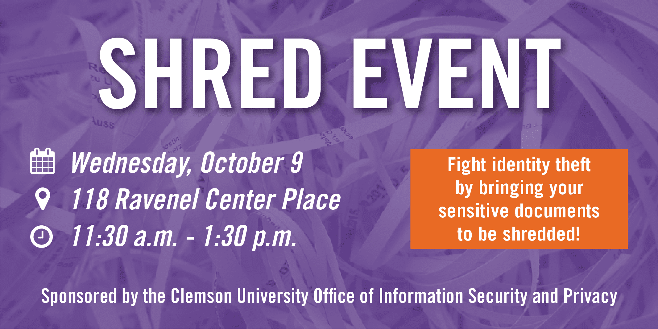 Members of the public can bring their sensitive documents to be shredded free of charge.