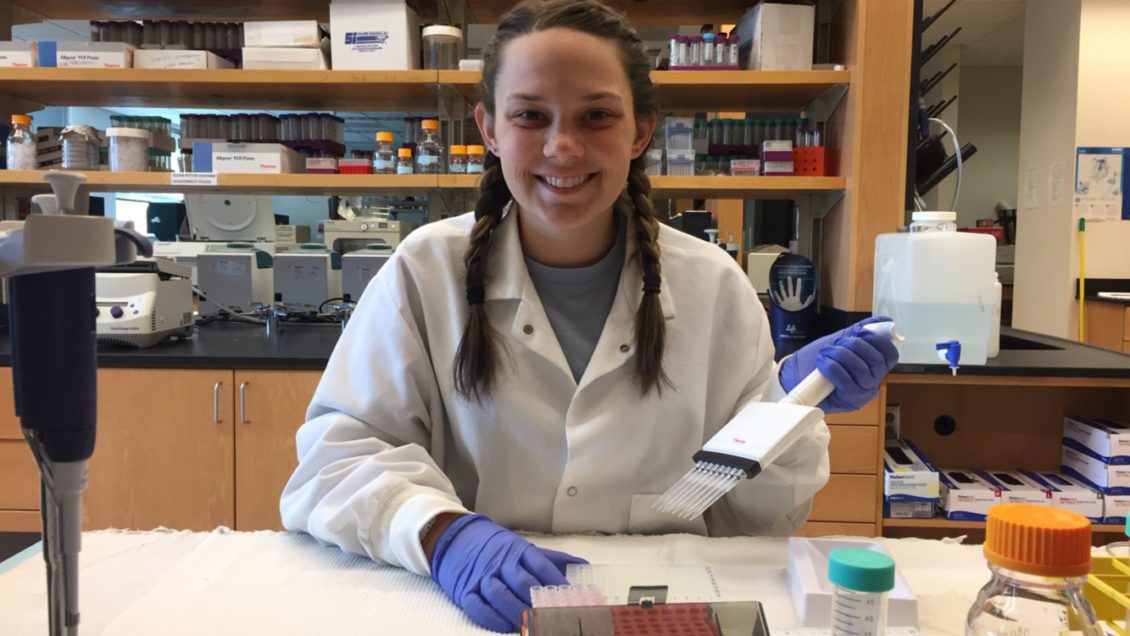 Clemson student Texanna Miller poses in the lab.