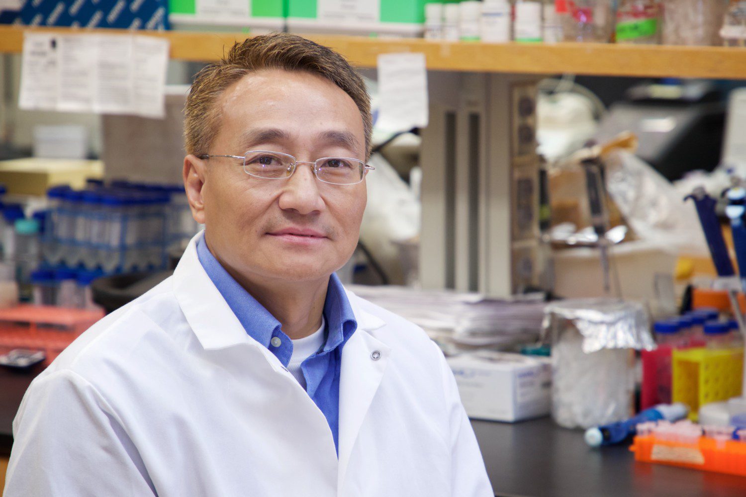 Professor Hong Luo standing in his Clemson lab.