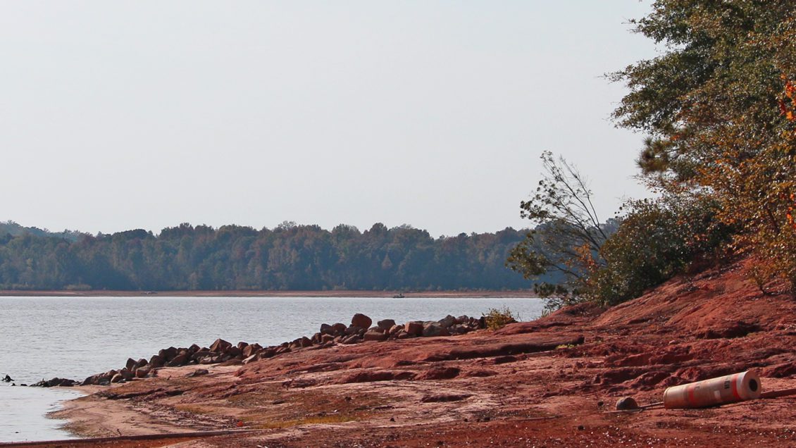 Drought conditions affect water level in Lake Hartwell.
