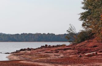 Drought conditions affect water level in Lake Hartwell.
