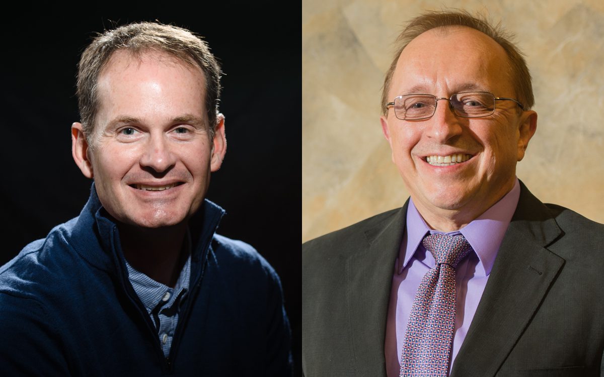 John Ballato, left, and Marek Urban were elected fellows of the American Association for the Advancement of Science.