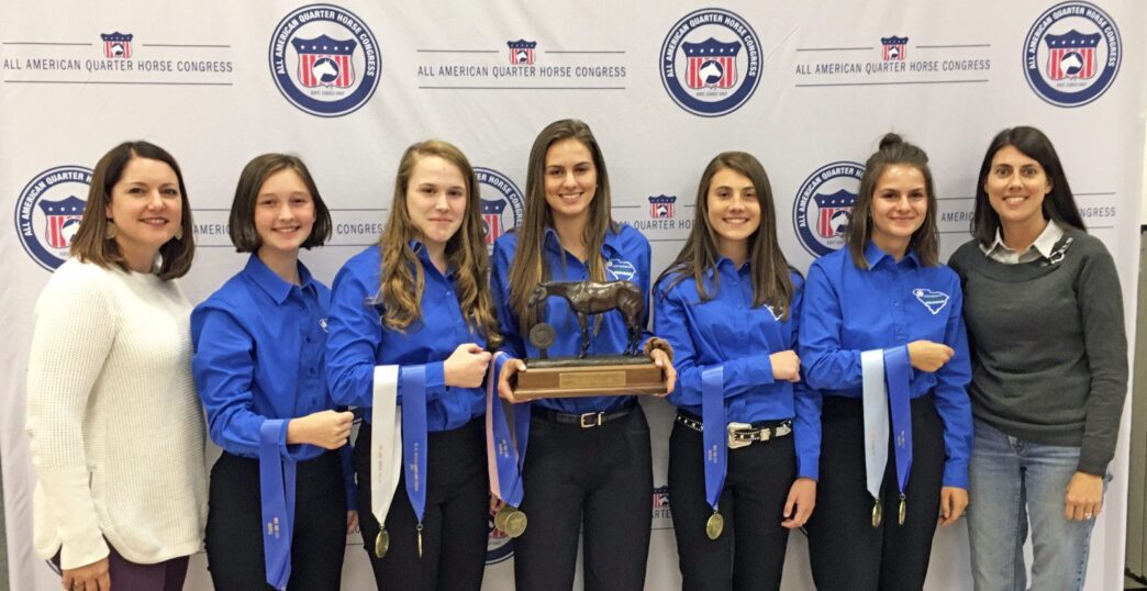 S.C. 4-H Horse Program team members pose with trophies after national competition.