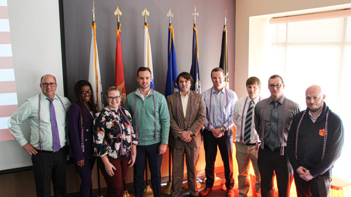 Members of the December 2019 student veteran graduating class were honored in a special ceremony in Hendrix Student Center on Wednesday, Dec. 18.