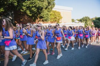 Members of Alpha Delta Pi, pictured above during the 2019 First Friday Parade, combined for a 3.56 fall GPA, highest among Clemson's sororities.
