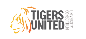 Image of Tigers United logo - graphic of side profile of tiger with TIGERS UNITED in large black font.