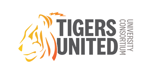 Image of Tigers United logo - graphic of side profile of tiger with TIGERS UNITED in large black font.