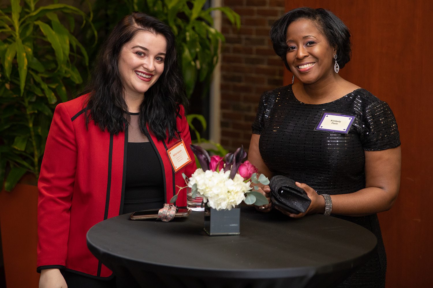 Kaitlyn Samons, left, with Senior Associate Dean of Student Kimberly Poole at the 2020 Student Affairs Gala. Samons is president of Graduate Student Government.