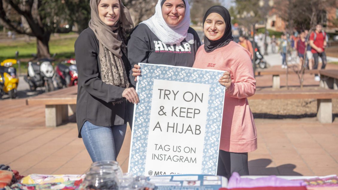 Clemson University Muslim Students Association members invite students, faculty and staff to participate in World Hijab Day on Feb. 3, 2020. The MSA was named Undergraduate Student Organization of the Year by Student Affairs.