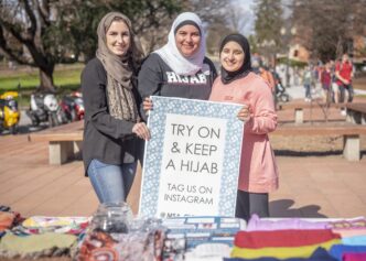 Clemson University Muslim Students Association members invite students, faculty and staff to participate in World Hijab Day on Feb. 3, 2020. The MSA was named Undergraduate Student Organization of the Year by Student Affairs.