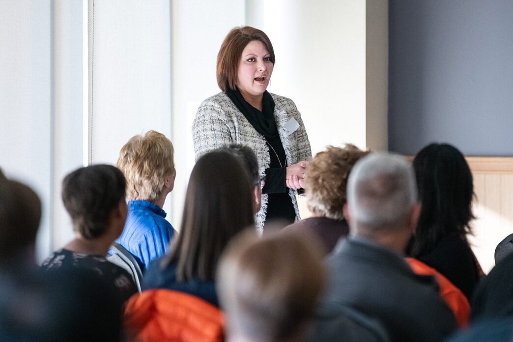 Lisa Bona, director of Student Affairs Business Operations, at a 2019 event in Hendrix Student Center