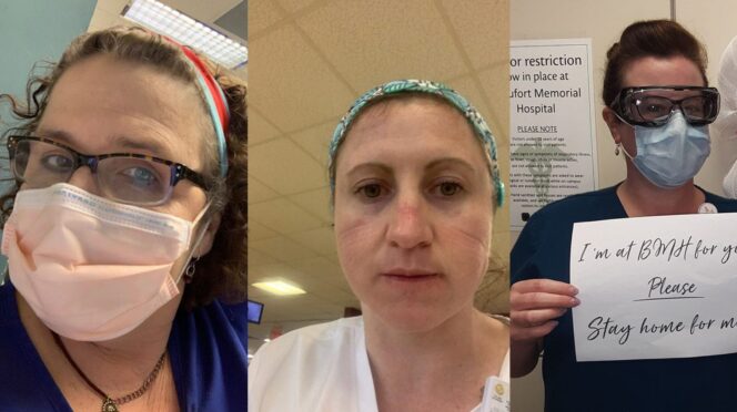 Doris Malcolm, Cindy Shaw and Erin Bulatao are Clemson nursing alumni working on the frontlines of COVID-19.