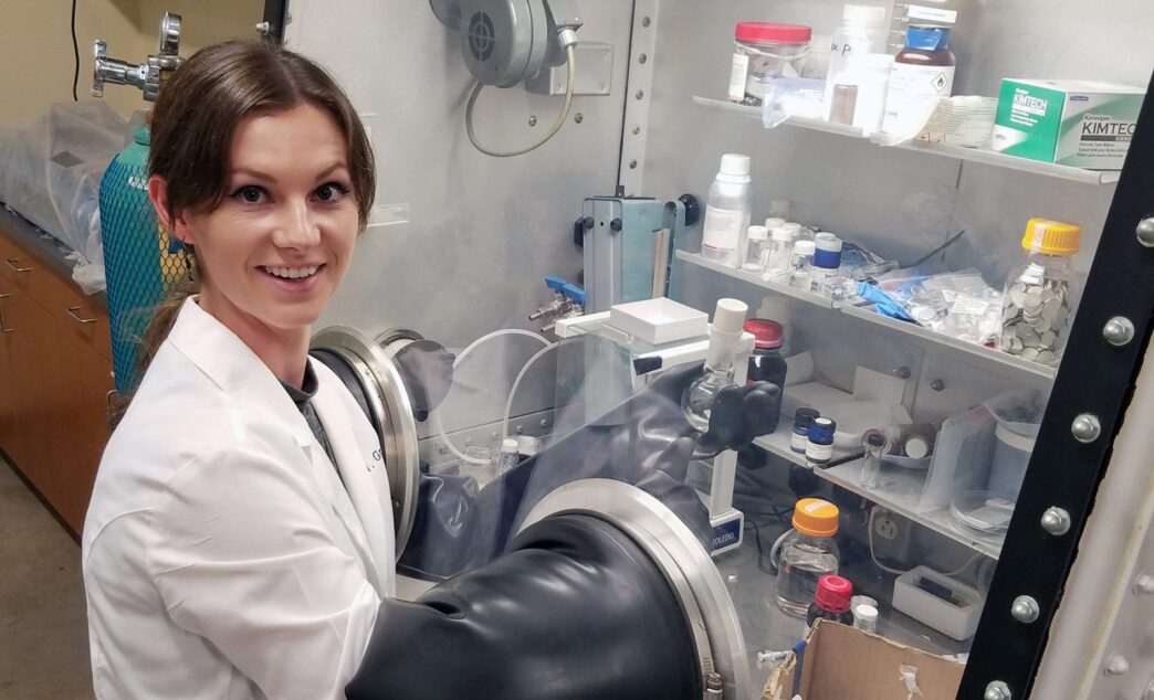 Wren Gregory in the lab