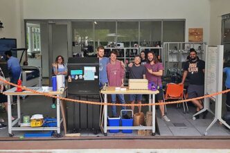 Students in the Watt Center Makerspace.