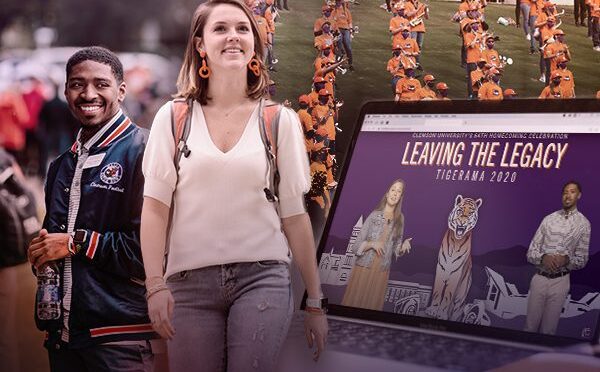 Composite image showing Tiger Band and images representing 2020 virtual Tigerama program