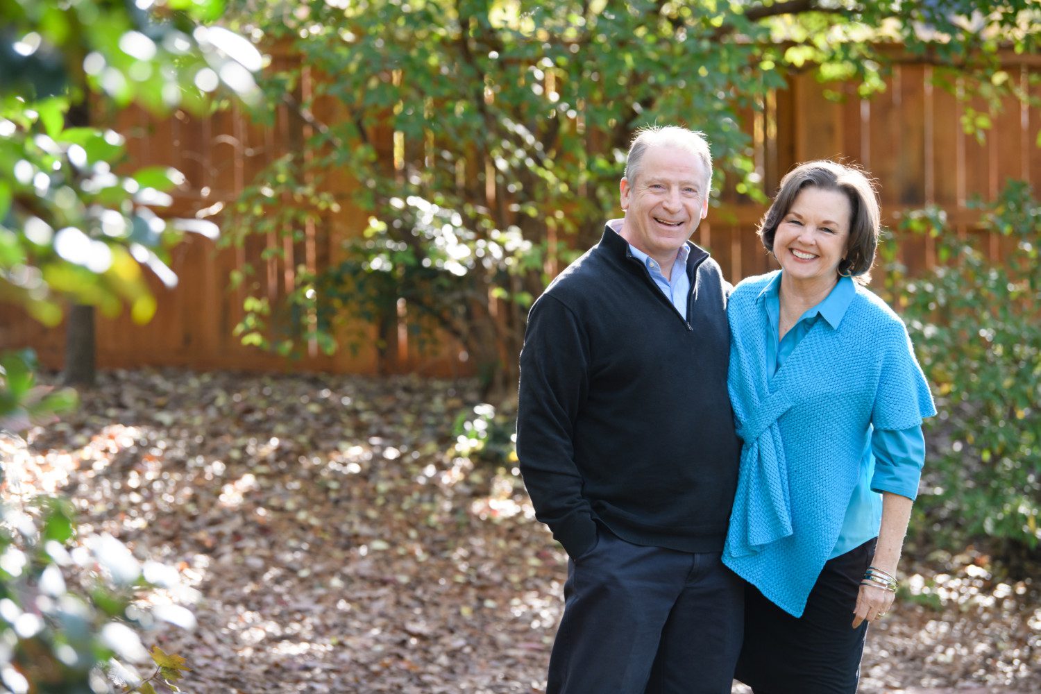 Gaye and Joel Sprague pose for a picture at their Greenville home.