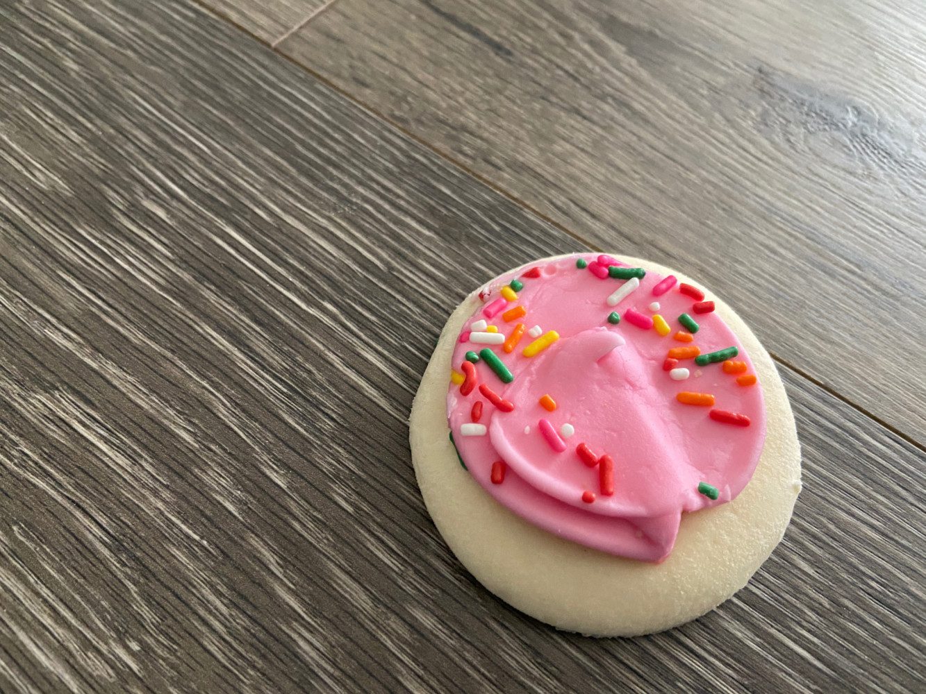 This cookie that was just dropped on the floor may look okay to eat but the floor may be teeming with microbes that could make you sick.