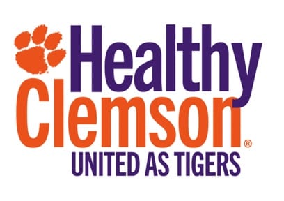 Logo that reads: Healthy Clemson United as Tigers.