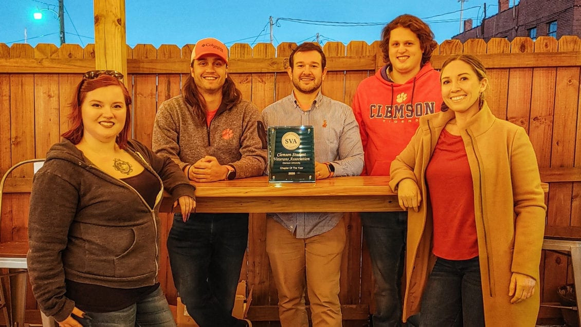 Members of Clemson's Student Veterans Association, 2020 National Chapter of the Year by the Student Veterans of America