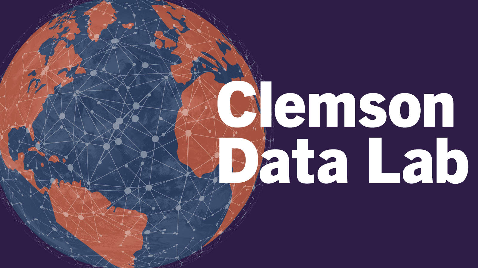 A graphic showing a globe and "Clemson Data Lab"