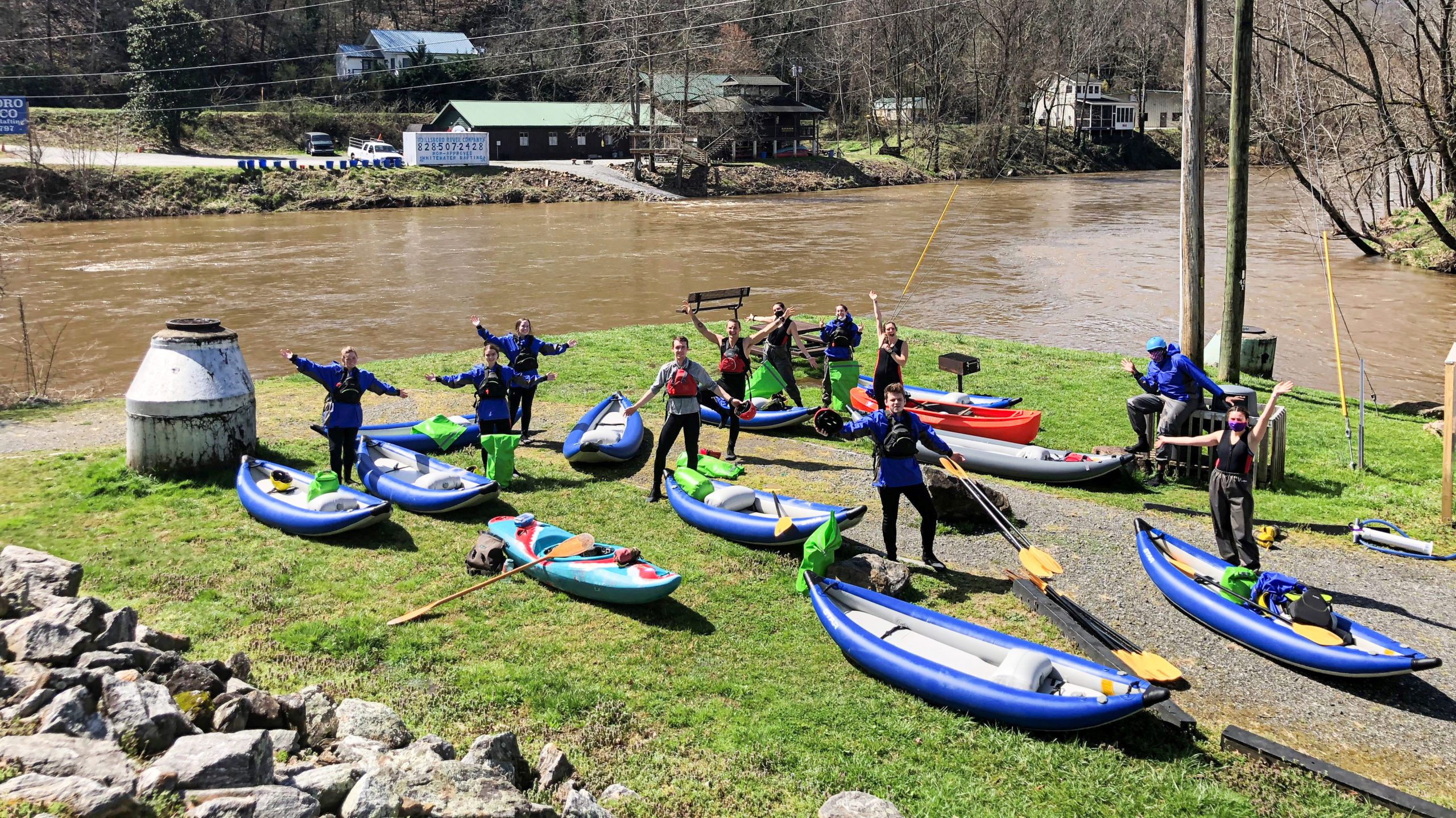 Clemson students traveled to North Carolina and went whitewater paddling on the Tuckasegee River in March 2021